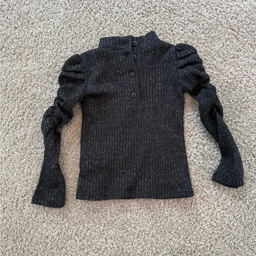 Janie and Jack Sparkly Black Knit Top